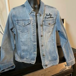 Harley-Davidson women denim/jeans jacket sz L